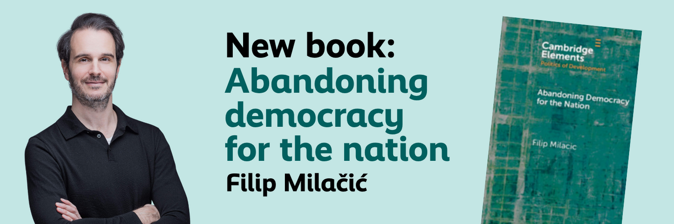 An image shows the author, the cover of the book and its title. 